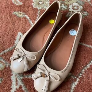Coach Abigail Ballet Flats with Tassel Detail Nude Size 8